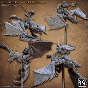 3D Printed Artisan Guild Vanguard Wyvernriders Vanguard Fighters Set 28mm 32mm