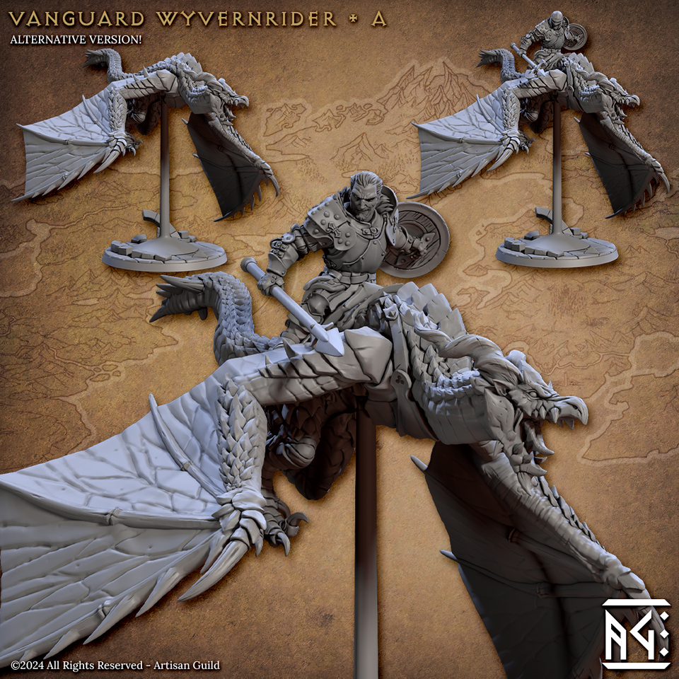 3D Printed Artisan Guild Vanguard Wyvernriders Vanguard Fighters Set 28mm 32mm