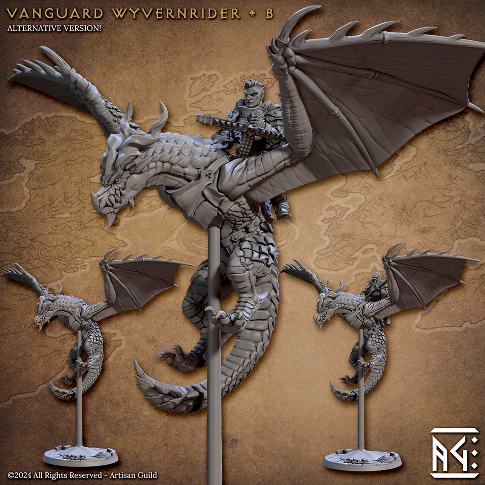3D Printed Artisan Guild Vanguard Wyvernriders Vanguard Fighters Set 28mm 32mm