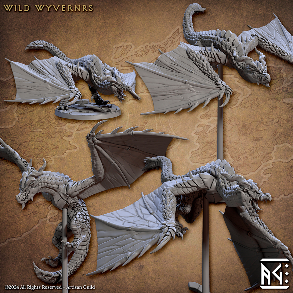 3D Printed Artisan Guild Vanguard Wyvernriders Vanguard Fighters Set 28mm 32mm