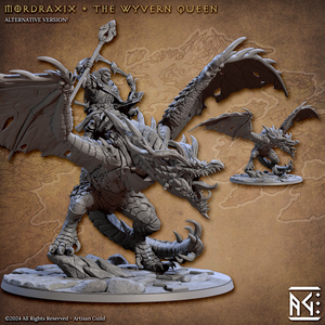 3D Printed Artisan Guild Modrdaxix the Wyvern Queen Vanguard Fighters Set 28mm 32mm