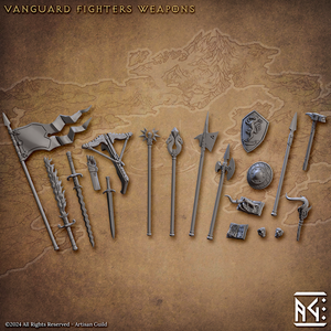 3D Printed Artisan Guild Vanguard Fighters Weapon Racks Vanguard Fighters Set 28mm 32mm