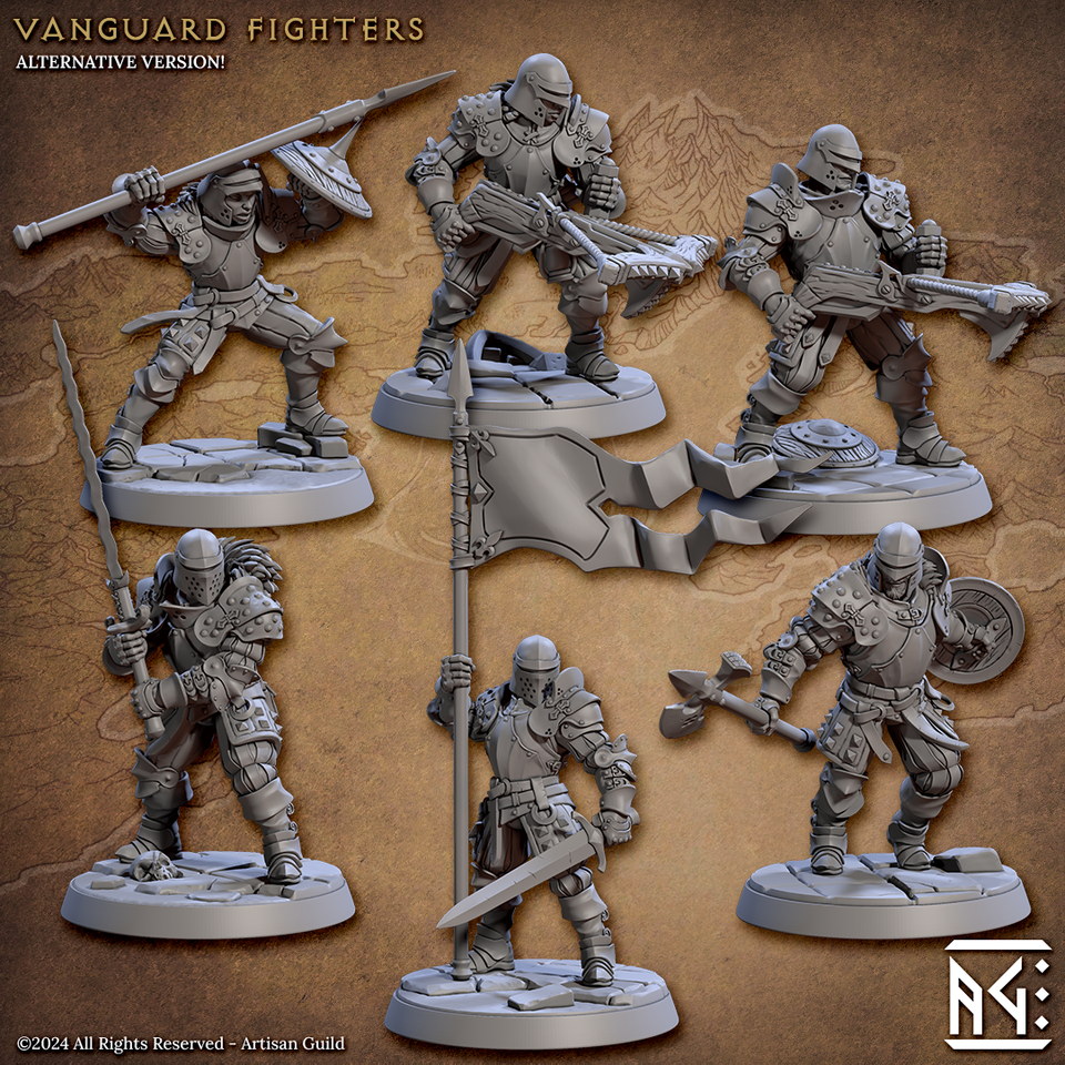 3D Printed Artisan Guild Vanguard Fighters Vanguard Fighters Set 28mm 32mm