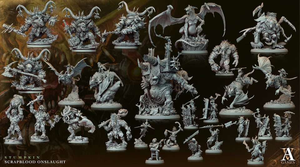 3D Printed Archvillain Games Pokeys Stumpkin Scrapblood Onslaught 28 32mm D&D