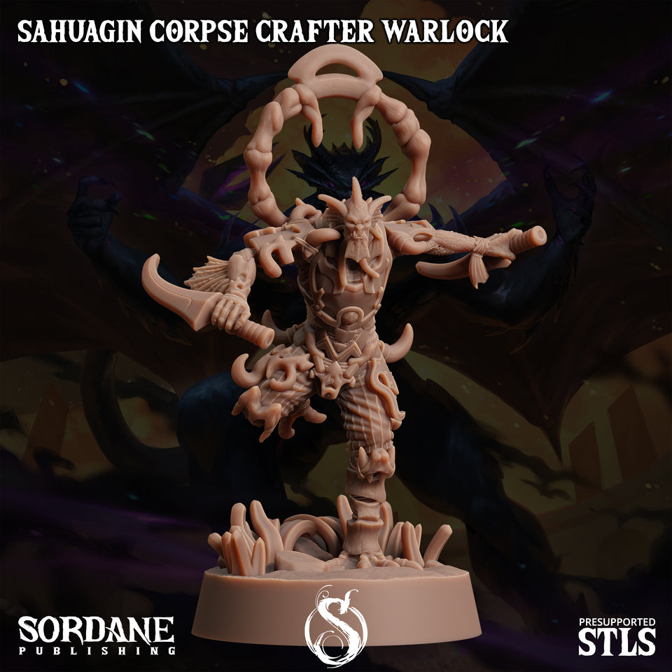 3D Printed Sordane Publishing Sahuagin Corpse Crafter Warlock Monster Mayhem II 28 32mm D&D