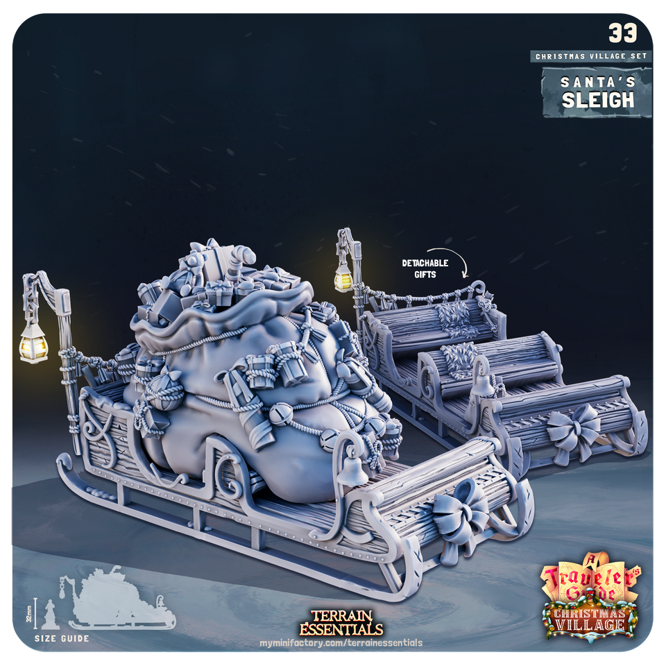 3D Printed Cast n Play Christmas Village Terrain Set 28mm 32mm D&D