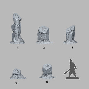 Fantastic Plants and Rocks Sci Fi Glyph Stones