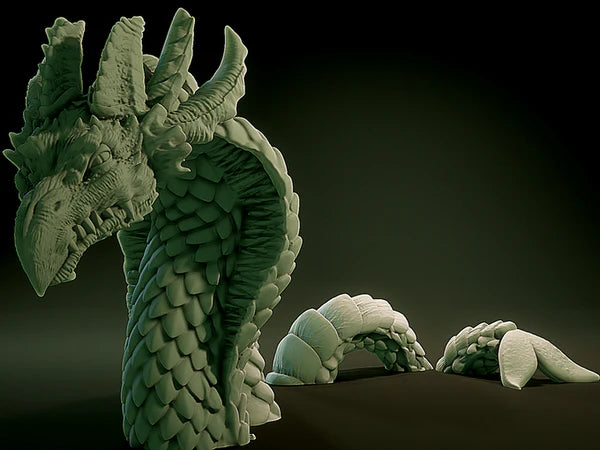 3D Printed Nafarrate Sea Serpent Lovecraftian Bestiary 28 32 mm D&D
