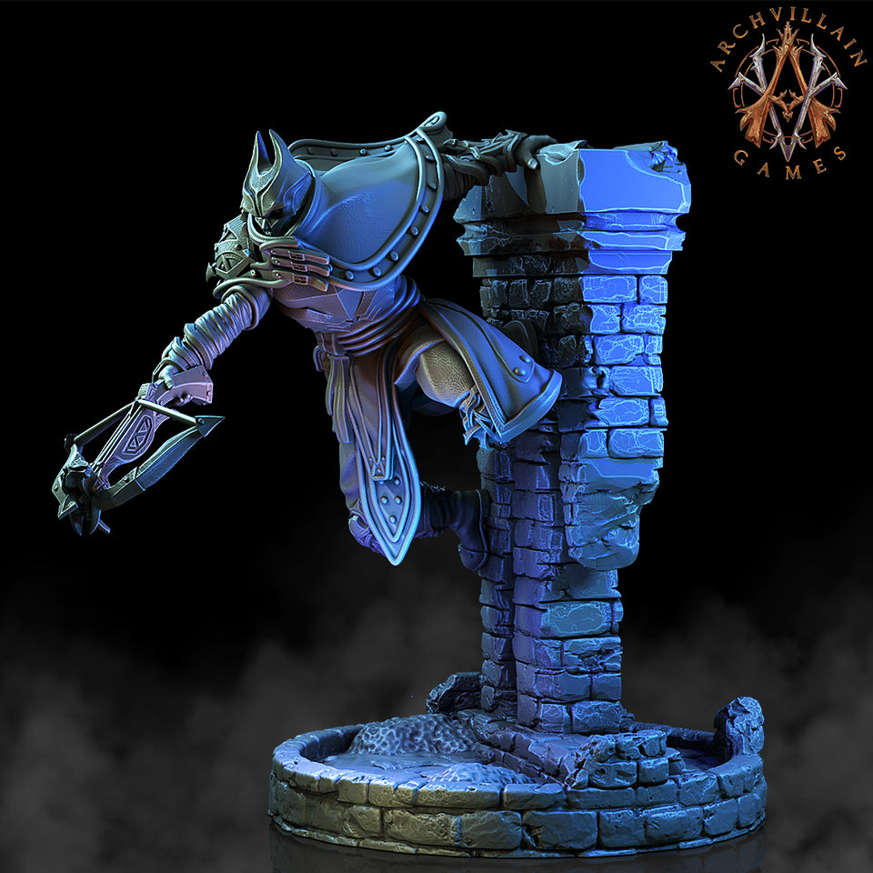 3D Printed Archvillain Games The Deathknight Order Shadowblades 28 32mm D&D