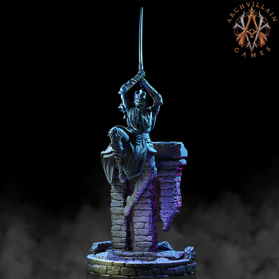 3D Printed Archvillain Games The Deathknight Order Shadowblades 28 32mm D&D