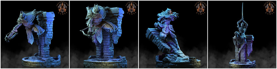 3D Printed Archvillain Games The Deathknight Order Shadowblades 28 32mm D&D