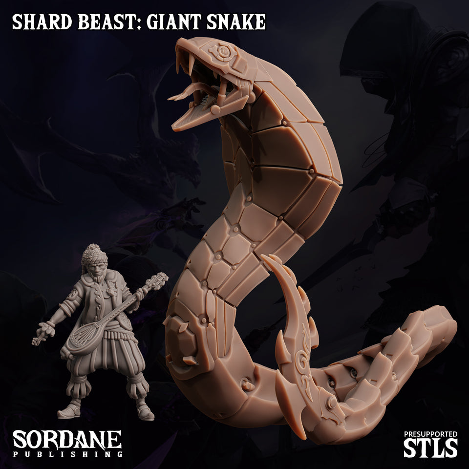 3D Printed Sordane Publishing Shard Beast Giant Snake The Unassembly Line 28 32mm D&D