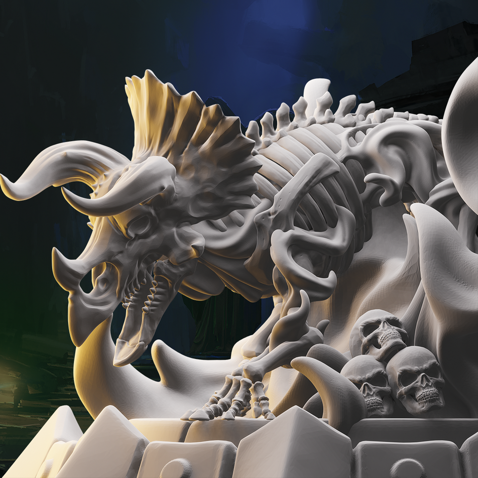 3D Printed Nafarrate Skeletons Army Skeletal Triceratops Set 28mm 32mm D&D