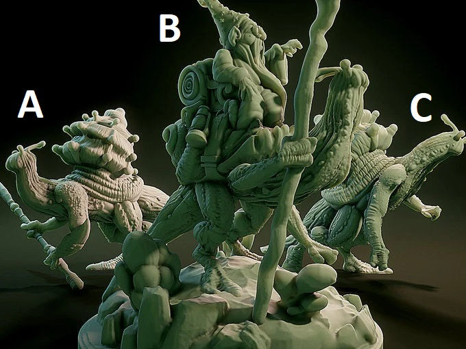 3D Printed Nafarrate Snails Lovecraftian Bestiary 28 32 mm D&D