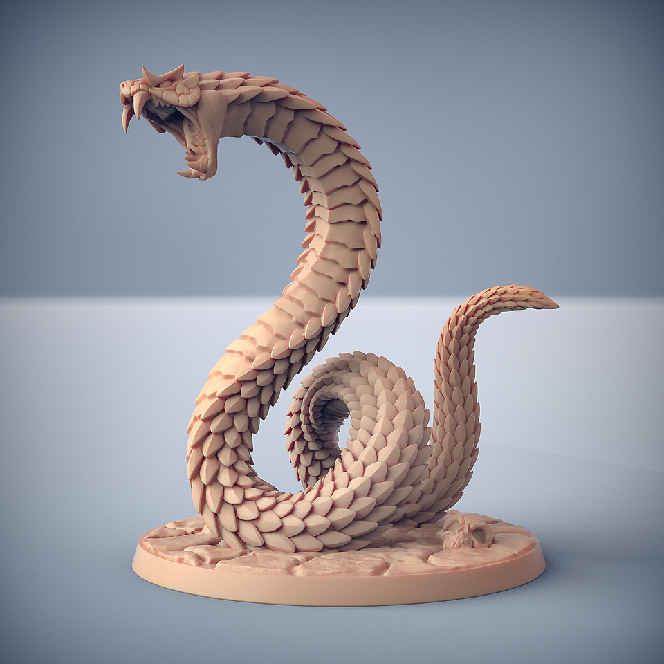 3D Printed Artisan Guild Giant Snakes Maneaters Nagarots 28mm 32mm