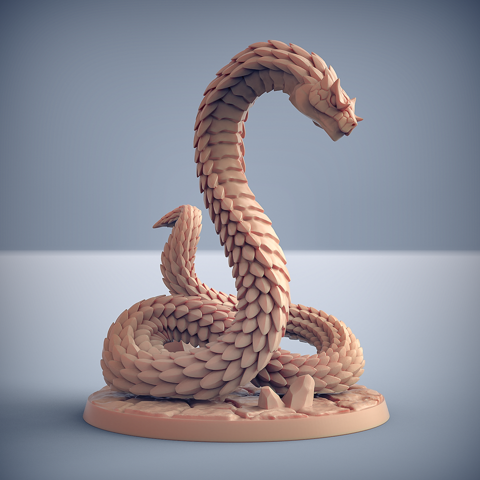 3D Printed Artisan Guild Giant Snakes Maneaters Nagarots 28mm 32mm