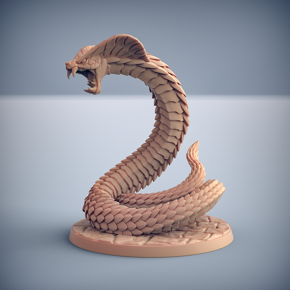 3D Printed Artisan Guild Giant Snakes Maneaters Nagarots 28mm 32mm