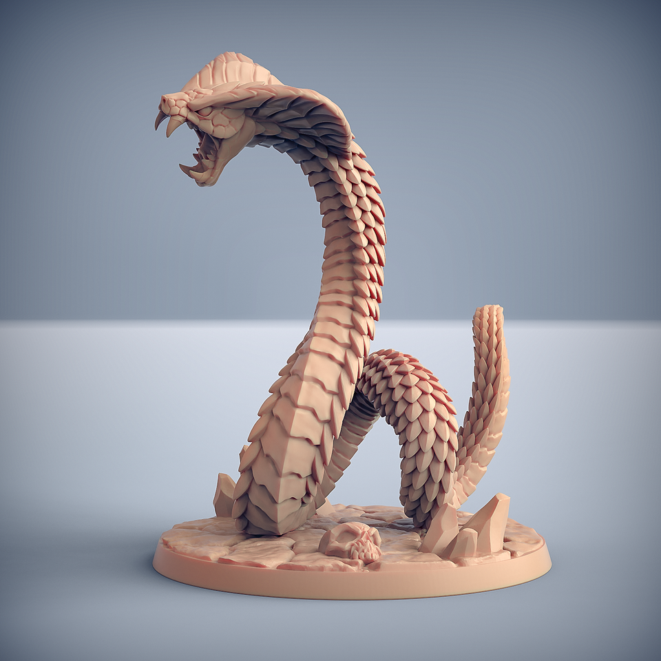 3D Printed Artisan Guild Giant Snakes Maneaters Nagarots 28mm 32mm