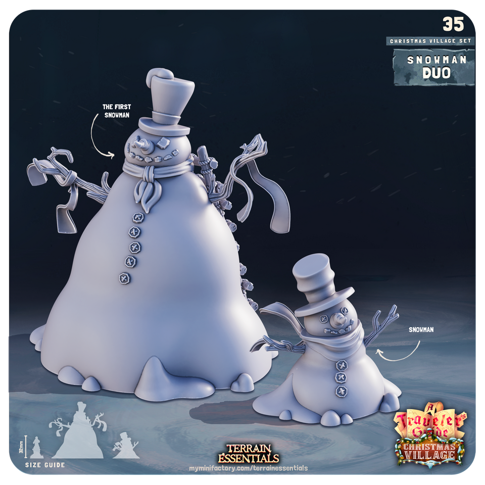 3D Printed Cast n Play Christmas Village Terrain Set 28mm 32mm D&D