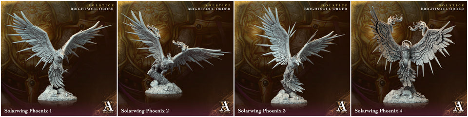 3D Printed Archvillain Games Solarwing Phoenix Solstice Ray of Sol Myr 28 32mm D&D