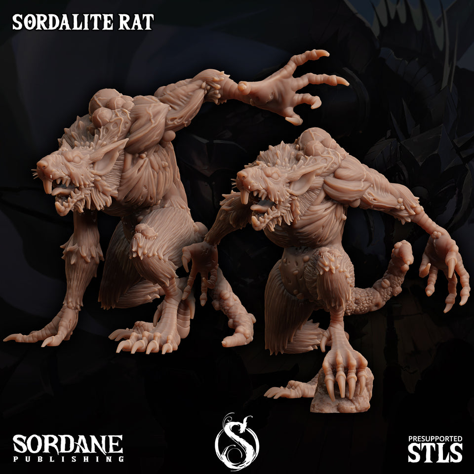 3D Printed Sordane Publishing Sordalite Rat AC Adventure From Sewer to Sky 28 32mm D&D