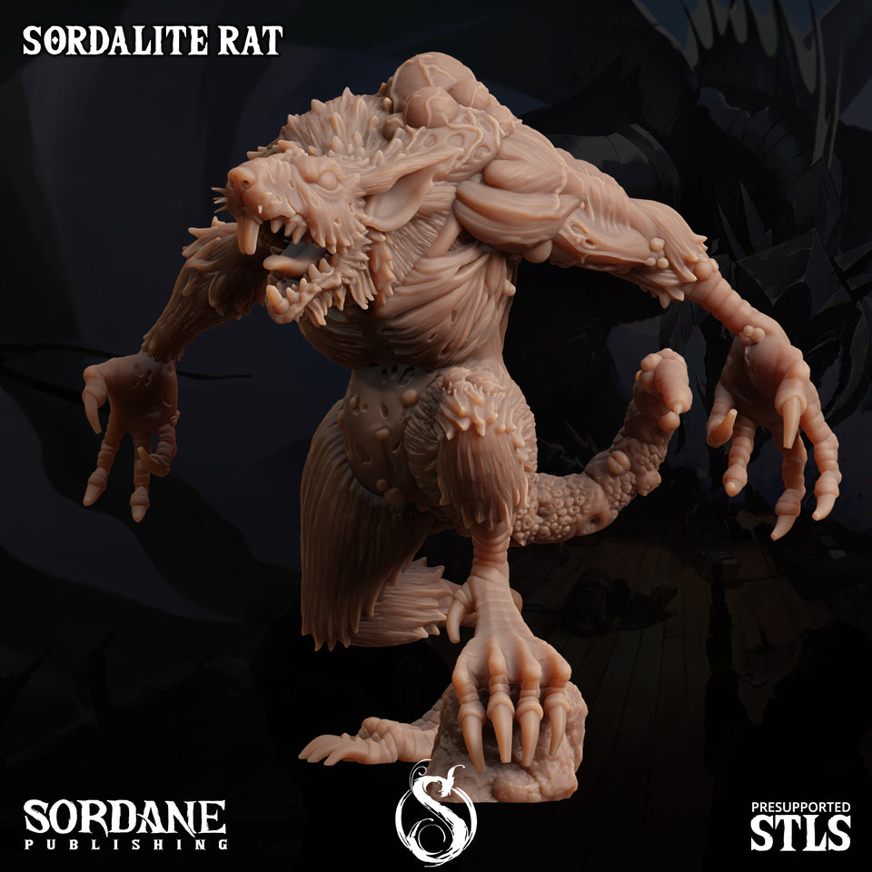3D Printed Sordane Publishing Sordalite Rat AC Adventure From Sewer to Sky 28 32mm D&D