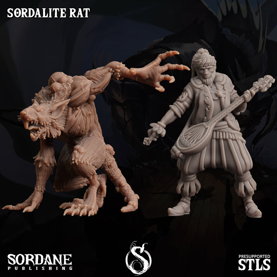 3D Printed Sordane Publishing Sordalite Rat AC Adventure From Sewer to Sky 28 32mm D&D