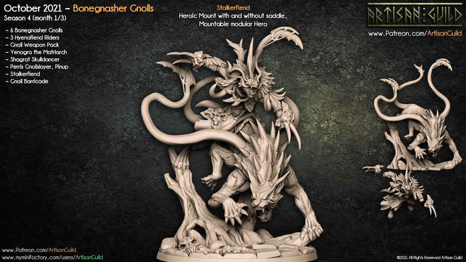 3D Printed Artisan Guild Stalkerfiend Bonegnasher Gnolls 28mm 32mm