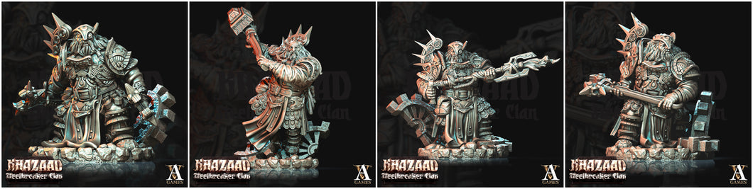 3D Printed Archvillain Games Khazaad Steelbreaker Clan - Steelbreaker Engineers 28mm 32mm D&D