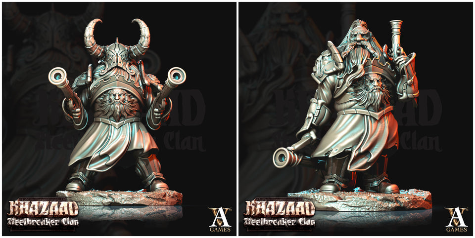 3D Printed Archvillain Games Khazaad Steelbreaker Clan King - Steelbreaker Leadspitters 28mm 32mm D&D