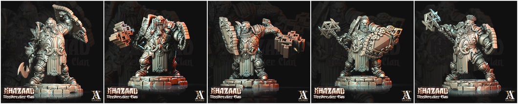 3D Printed Archvillain Games Khazaad Steelbreaker Clan - Steelbreaker Dwarf Warriors 28mm 32mm D&D