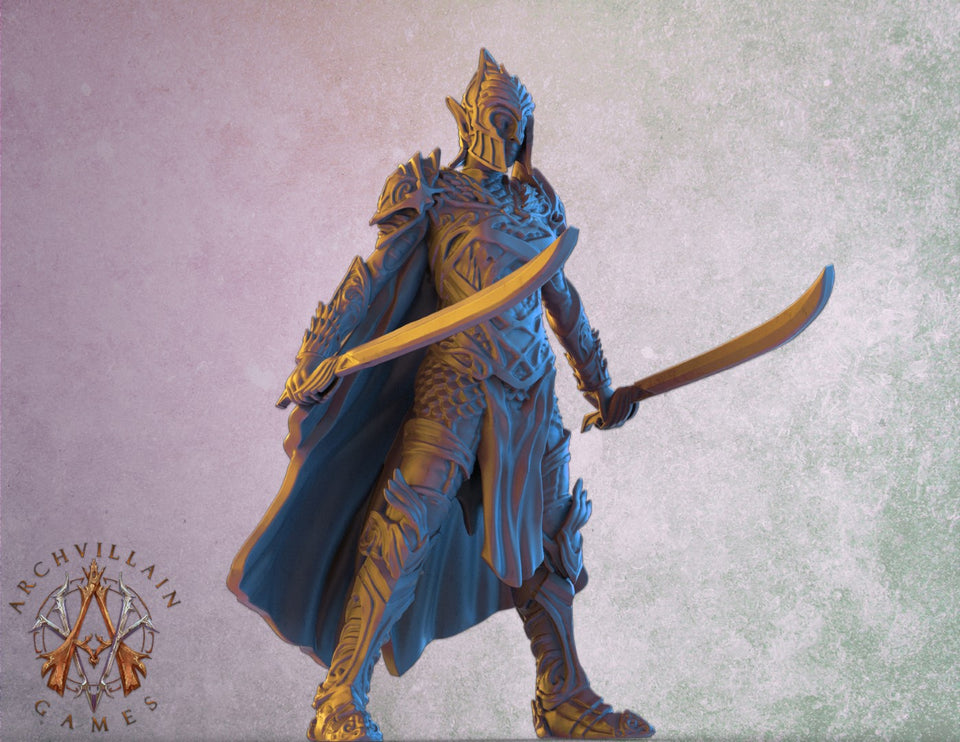 3D Printed Archvillain Games The Sun Elves of Sol Sylvaine Elven Footmen 28 32mm D&D