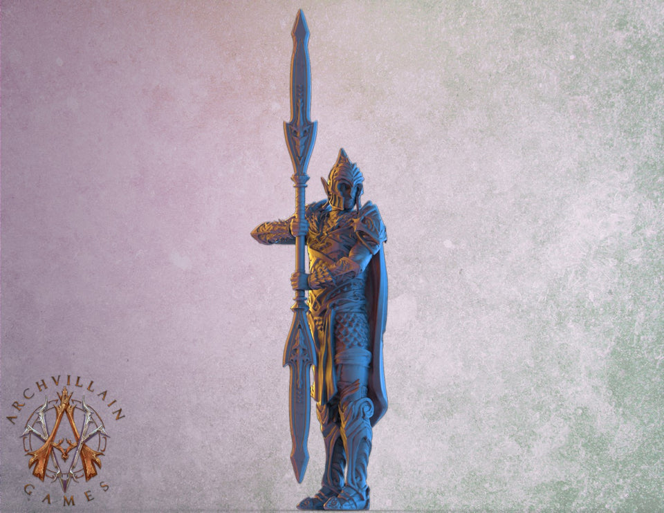 3D Printed Archvillain Games The Sun Elves of Sol Sylvaine Elven Footmen 28 32mm D&D
