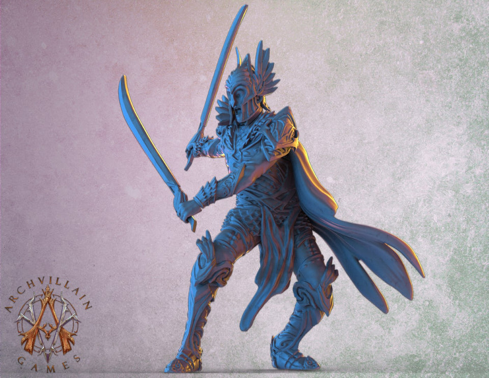 3D Printed Archvillain Games The Sun Elves of Sol Sylvaine Elven Footmen 28 32mm D&D