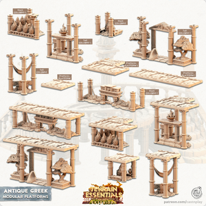 3D Printed Cast n Play Modular Platforms Antique Greek Set 28mm 32mm D&D