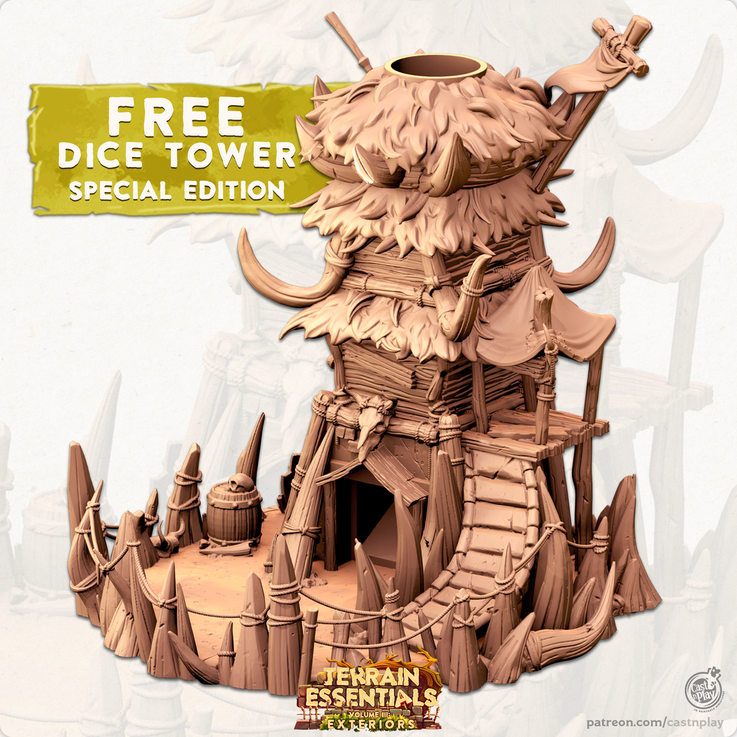 3D Printed Cast n Play Orcs Field Set Orc Dice Tower 28mm 32mm D&D