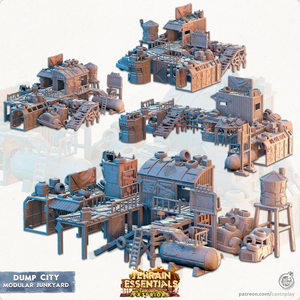 3D Printed Cast n Play Modular Junkyard Dump City Set 28mm 32mm D&D