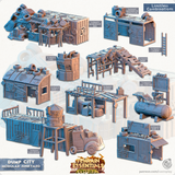 3D Printed Cast n Play Modular Junkyard Dump City Set 28mm 32mm D&D