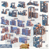 3D Printed Cast n Play Modular Walls Dump City Set 28mm 32mm D&D