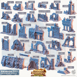 3D Printed Cast n Play Modular Walls Terrain Essentials Vol III Exteriors Dwarven City Set 28mm 32mm D&D