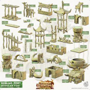 3D Printed Cast n Play Modular Fort Goblins Fort Set 28mm 32mm D&D