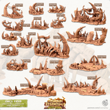 3D Printed Cast n Play Orcs Field Set Debris and Difficult Terrain 28mm 32mm D&D