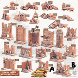 3D Printed Cast n Play Modular Walls Pirates Harbor Set 28mm 32mm D&D