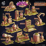 3D Printed Cast n Play Steampunk Workshop Scatter Terrain Set 28mm 32mm D&D