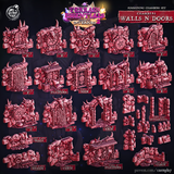 3D Printed Cast n Play Summoning Chambers Walls and Doors Set 28mm 32mm D&D