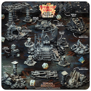 3D Printed Cast n Play Castle Scatter The Lost Castle Terrain Set 28mm 32mm D&D