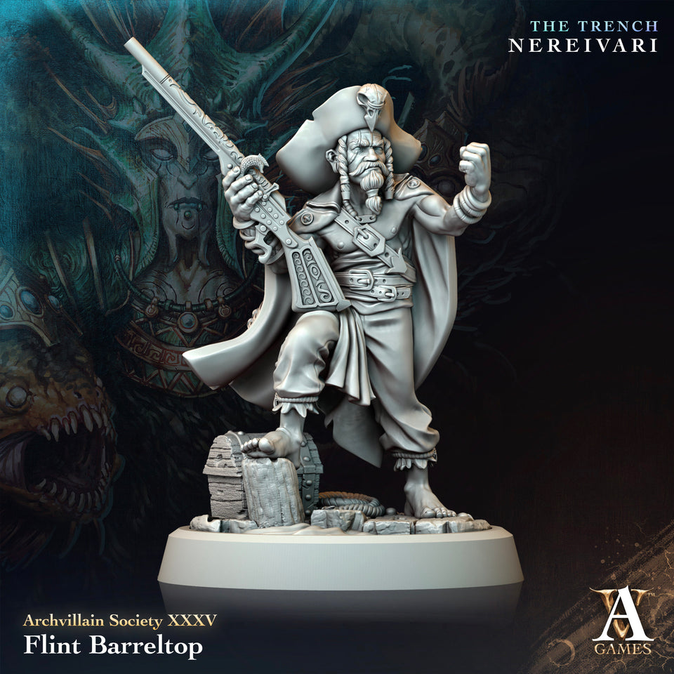 3D Printed Archvillain Games Flint Barreltop Archvillain Society Vol XXXV 28 32mm D&D