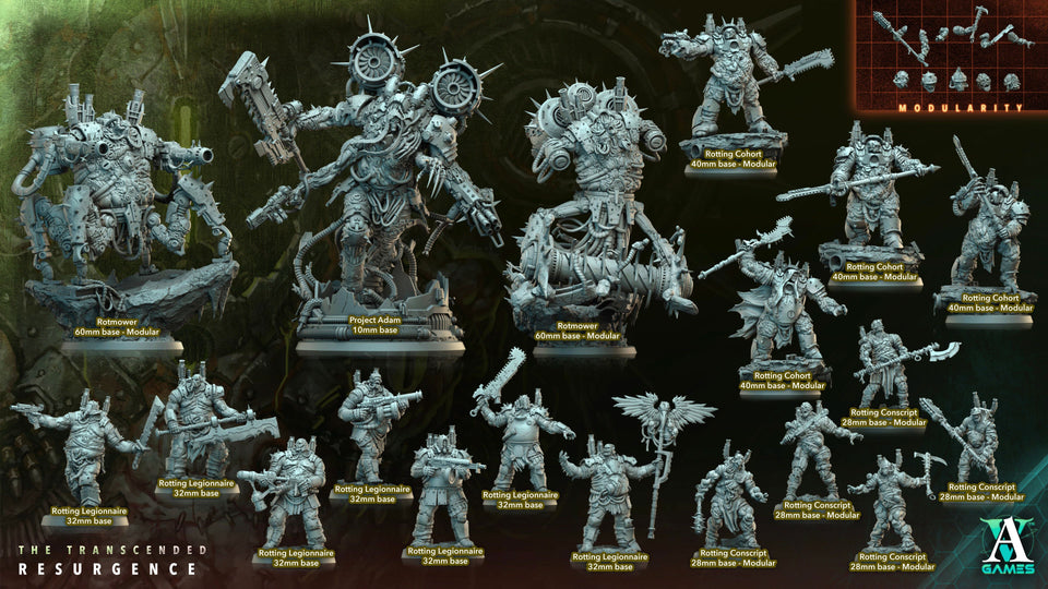 3D Printed Archvillain Games Rotting Conscript The Transcended Resurgence 28 32mm D&D