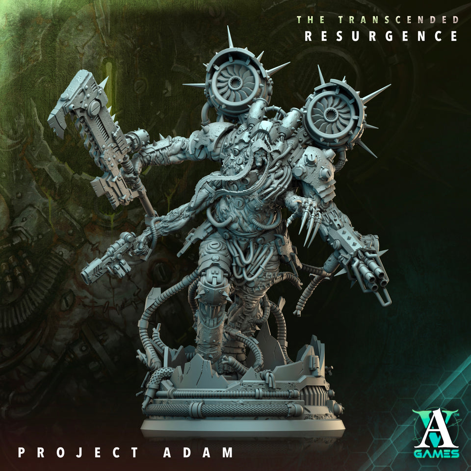 3D Printed Archvillain Games Project Adam The Transcended Resurgence 28 32mm D&D