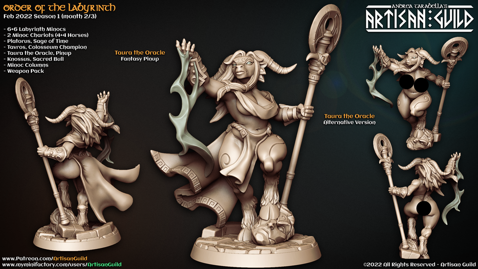 3D Printed Artisan Guild Taura the Oracle Order of the Labyrinth 28mm 32mm